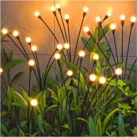 geegostudio 2pcs Solar Garden Swaying Light, Sway By Wind, Solar Outdoor Lights, Yard Patio Pathway Decoration, High Flexibility Iron Wire &amp; Heavy Bulb Base, 27.56"x0.9"