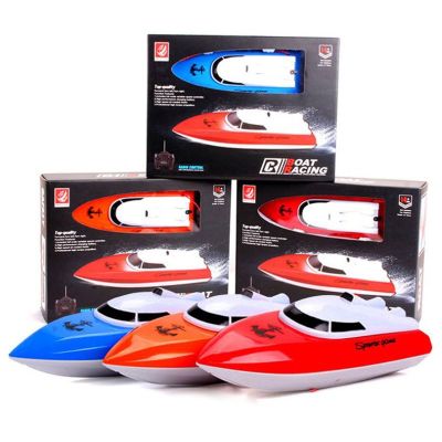 ZT 49MHz Realistic Yacht Toy RC High Performance Racing Boat High-Speed Surfing เรือ แข่ง บังคับวิทยุ (สีส้ม)