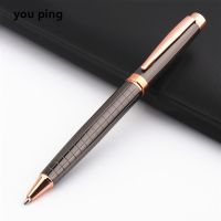 Luxury Quality Gray rose gold Business Office Ballpoint Pen New Student School Stationery Supplies pens for writing Pens