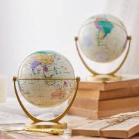 10.6Cm Retro Globe 360 Rotating Earth World Ocean Map Ball Antique Desktop Geography Learning Education Home School Decoration