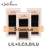 NATUHANA LU Silk Lashes Wholesale 5Cases/lot 8~15Mixed L-shaped Eyelash Extension Individual Mink False Eyelashes Makeup Tools Cables Converters