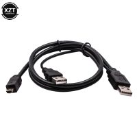 2 in 1 USB 2.0 Double A Type 2A Male to Mini 5 Pin Male Y Cable For 2.5 Mobile Hard Disk Drive HDD Date Cable Portable