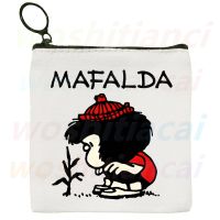 ∈ Mafalda Anime Cartoon Comic Canvas Coin Purse Canvas Bag Small Square Bag Key Bag Storage Bag Card Bag Cartoon Coin Bag