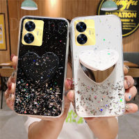 เคสโทรศัพท์สำหรับ Realme C55เคส C55NFC Realme 10T 5G สุดหรูดาวแวววาวฝาหลังอวกาศ REALMEC55 2023 NFC พร้อมการแต่งหน้าตัวยึดกระจกความรัก