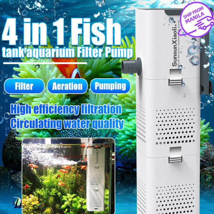 4 In 1 For Fish Tank Aquarium Filter Pump Fish Tank Submersible Air
