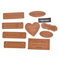 50pcs/pack Hand Made Letter Sewing Garment For Labels DIY Craft Leather Tags For Bags Shoes Decoration Supplies Labels