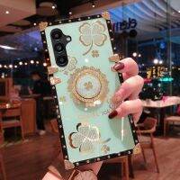 เคสปลอกสำหรับ Samsung A24 A14 Galaxy แบบตรง A53 A73 A 54 A 34 A 24 A 14LTE 4G 5G เคสปกป้องโทรศัพท์ลายโคลเวอร์แฟชั่นเคสที่ยึดสำหรับผู้หญิงกันกระแทกฝาหลัง