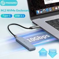 PHIXERO M2 NVME SSD Enclosure SATA 3.0ฮาร์ดไดรฟ์ภายนอกกรณี Type C UASP 6Gbps 10Gbps HD กล่องเก็บสำหรับ PC แล็ปท็อป