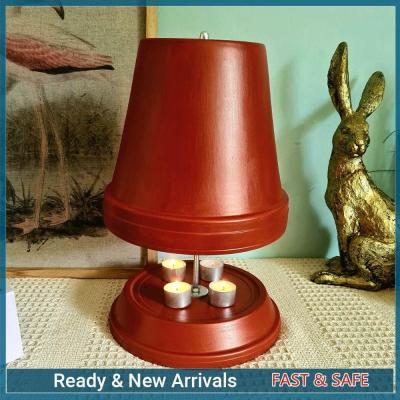Red pottery tea wax heater warmer ceramic hand heater Tea light oven Ceramic radiator(Not include candles)
