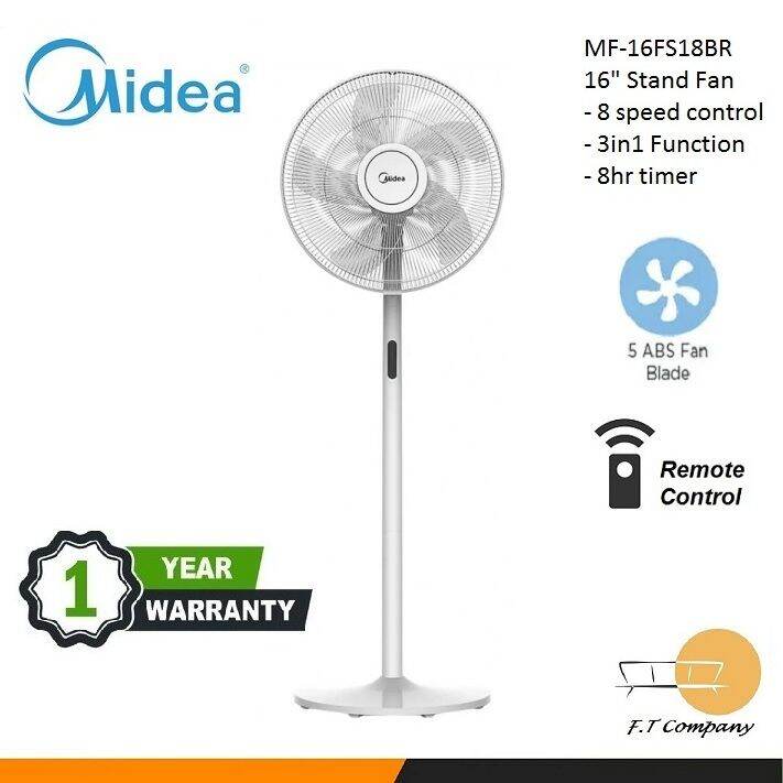 Midea MF16FS18BR remote stand fan 3in1 function 8 speed with timer