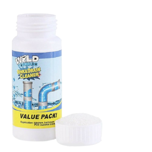 SINK AND DRAINER POWDER CLEANER Dissolves Grease Hair Oils Soap Scum