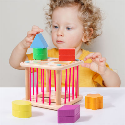Montessori ของเล่นไม้ประสาทสัมผัสของเล่นรูปร่างการเรียนรู้ของเล่นสำหรับเด็ก2-4ปีการเรียนรู้กิจกรรมเด็กของขวัญ C86Y