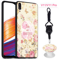 สำหรับVIVO V11/V11 Proซิลิกาเจลนุ่มเคสโทรศัพท์แหวนและString