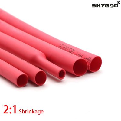 1 Meter Red Dia 1 2 3 4 5 6 7 8 9 10 12 14 16 20 25 30 40 50 mm Heat Shrink Tube 2:1 Polyolefin Thermal Cable Sleeve Insulated