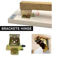 1pc Folding Bracket Iron Folding Lock Extension Table Chair Bed Leg Foldable Support Brackets Hinge Self Lock Hinges