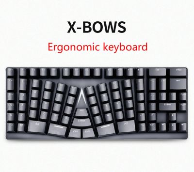 X-bows Mechanical Ergonomic Keyboard 86 Keys White Backlight Gateron Red Blue Brown Switch Soldering Mechanical Keyboard
