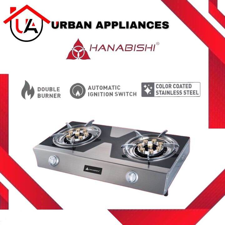 Hanabishi Double Burner Stove GSDB1000 Stainless Top Double Jet system