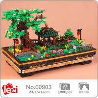 เหล่านี้00903 Eternal Plant locust Tree Pavilion River Grass Garden bonsai POT MINI Blocks อิฐของเล่นสำหรับเด็กไม่มีกล่อง