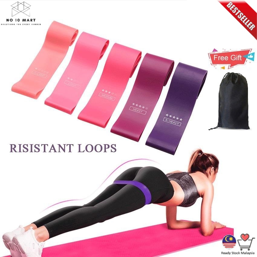 5Pcs Gym Yoga Band Rubber Elastic Excercise Workout Crossfit Resistance Fitness 