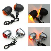 2/4PC Motorcycle Turn Signal Indicator Light Amber Motorbike Blinker Headlight 12v Mini Bullet Universal Lamp For Cafe Racer NEW