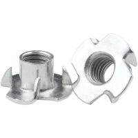 5/10/20Pcs M3 M4 M5 M6 M8 M10 Zinc Plated Four Claws Nut Speaker Nut T-nut Blind Tee Nuts with Pronge Furniture