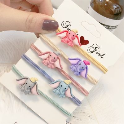 [ Ready Stock ] Disney Cartoon Acrylic Dumbo Head Rope /High Elastic Head Rope Tie / Simple Girls Rubber Band / Basic Soft Stretchy Ponytail Holders /Ice Cream Color Hairbands Cute Hair Ties Scrunchies