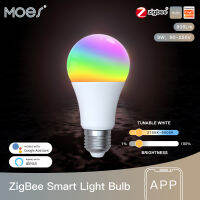 MOSE 1-9PCS 9W AC90-240V Tuya ZigBee หลอดไฟ LED สมาร์ท RGB E27 หรี่แสงได้ APP รีโมทคอนโทรล Alexa Google Home Voice Control-ju544982