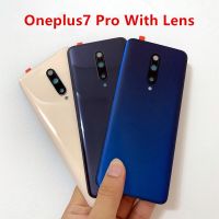 7Pro ปลอกหุ้มด้านหลังสำหรับ Oneplus 7 Pro One Plus ฝาครอบหลังกระจกอะไหล่เคสประตูแบตเตอรี่ + โลโก้เลนส์กล้องถ่ายรูปกาว