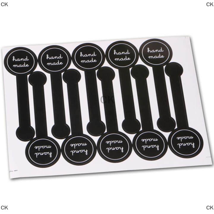 ck-สติกเกอร์ซีลติดกาวสีดำแบบแฮนด์เมดสติกเกอร์ติดเค้กแบบทำมือ100x