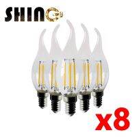 8ชิ้นโคมไฟ E14 Led ไส้หลอดไฟ Bombilla C35T ย้อนยุค220V 4W สำหรับห้องนั่งเล่นไฟแนววินเทจ