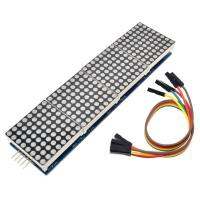 LED Matrix Driver MAX7219 IC Driver Module + LED Dot Matrix 8x8 ขนาด 32mm x 32mm 4 ชุด สีแดง