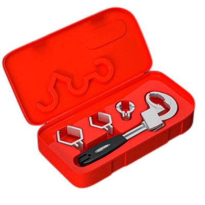 5Pcs Bathroom Wrench Multifunctional Adjustable Wrench Tap Spanner Wide Opening Spanner with Replacement Head