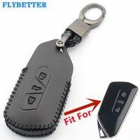 [A Car Home] FLYBETTER หนังแท้3ปุ่ม Keyless Entry Smart Key Case สำหรับ Vw Golf 8/Mk8สำหรับ Skoda Octavia L689