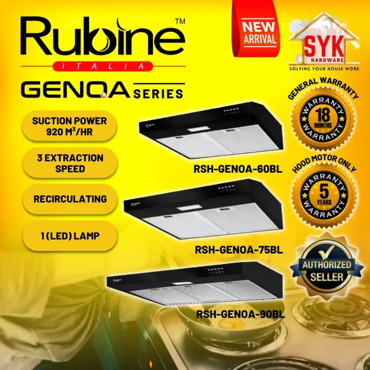 SYK Rubine Slim Hood Genoa Series Kitchen Hood and Hob Set Cooker Hood
