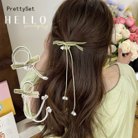 Prettysets】ยางรัดยืดยางรัดศีรษะดอกไม้กล้วยไม้สำหรับผู้หญิงสายโซ่ห่วงมัดผมหางม้าแบบเรียบง่ายฤดูร้อน