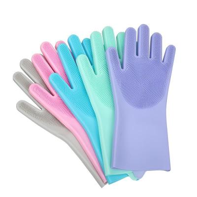 1Pair New Multifunction soft Silicone Gloves Magic Silicone Dish Washing Cleaning Gloves For Kitchen Household Rubber Wash Tool Safety Gloves