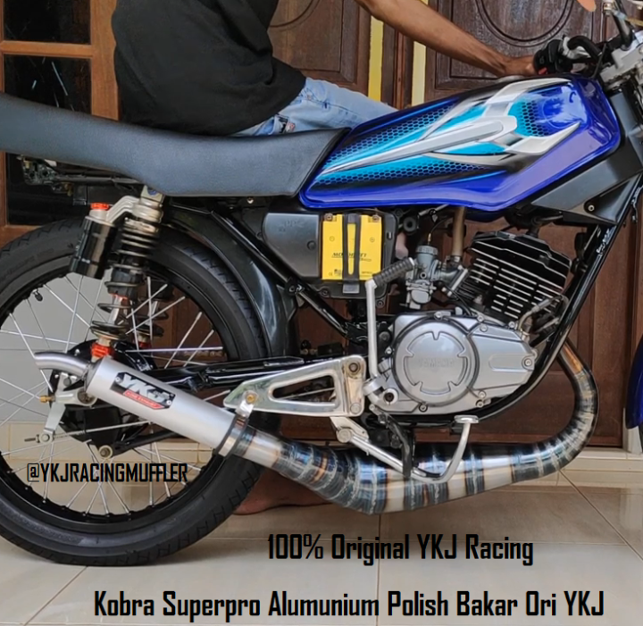 Knalpot YKJ RX KING Kolong Kobra Superpro Alumunium Plat Besi Polis Bakar Ori YKJ Super Garing