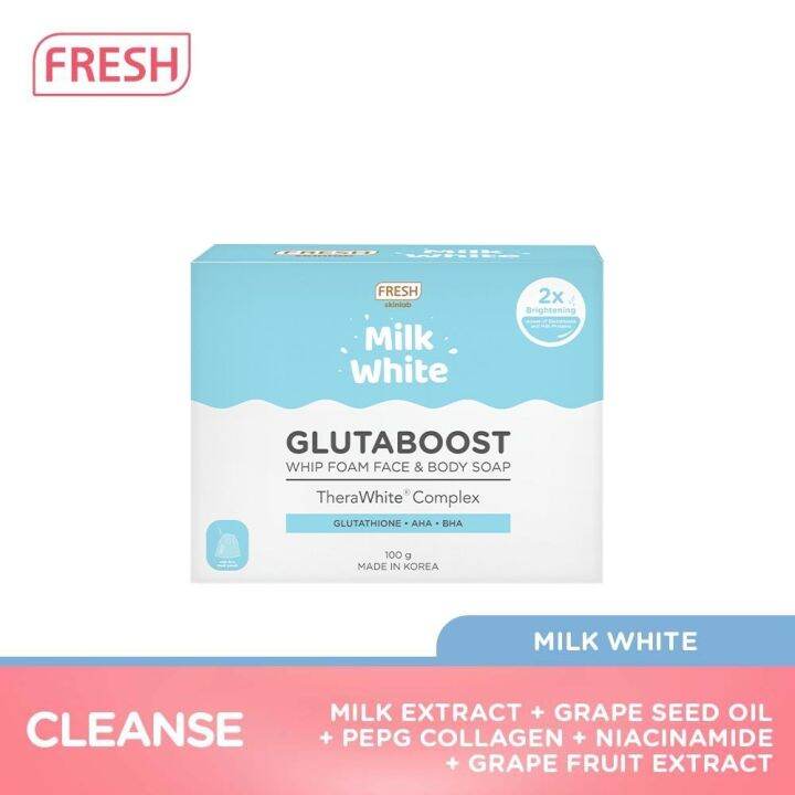 Fresh Skinlab Milk White 100 Glutathione Foaming Face and Body Soap ...