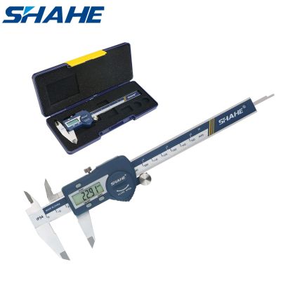 SHAHE เครื่องวัดเครื่องวัดระยะเวอร์เนียดิจิตอลกันน้ำ IP54คาลิเปอร์ดิจิทัลไฟฟ้า0-150มม. คาลิปเปอร์ดิจิตอล