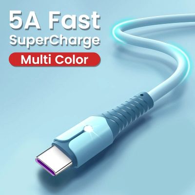 5A Liquid Silicone Fast Charge Cable Wire for Samsung Huawei Xiaomi Mobile Phone Fast Charging USB Type C Cable Micro USB Cables Docks hargers Docks C