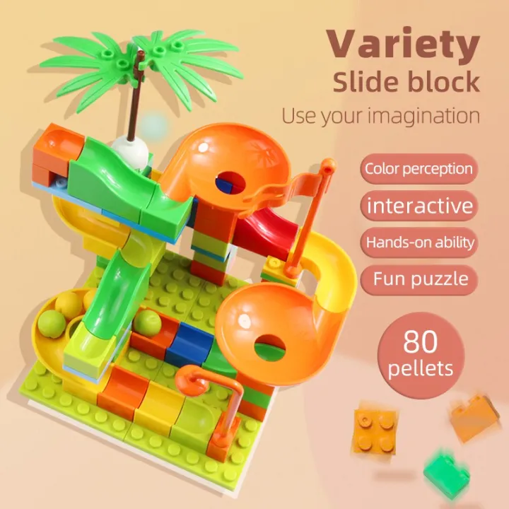 80pcs Marble Run Building Blocks Marble Maze Game Bricks Set For Kids 80pcs Marble Run Building Blocks Marble Maze Game Bricks Set For Kids