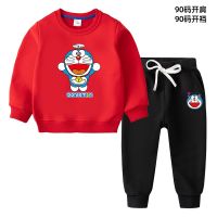 Doraemon เด็กคอมโพสิตแขนเสื้อยาวขนแกะเสื้อกันหนาว Jogger ยาวเซ็ทชุดนอนเด็กเสื้อกันหนาวลายการ์ตูนชุดขนแกะกางเกงแฟชั่นฤดูหนาวหลวม Casual เสื้อพูลโอเวอร์กีฬาเสื้อแฟชั่น2PCs