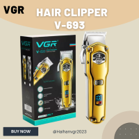 VGR ปัตตาเลี่ยนตัดผมแบบไร้สาย รุ่น V-693 แบบใหม่ IPX7 กันน้ำ สีทอง สีเงิน มีจอแสดง LED  สินค้าพร้อมส่ง