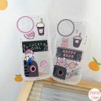 Casing Eye Wavy Pattern Phone Case for OPPO A17 A55 A57 A77S A74 A95 A96 A76 A54 A53 A33 A52 A92 A31 A5 A9 A7 A5S A16 A15S Reno 7Z A83 A71 F1S F11 Pro F7 F5  Motif Lucky Happy Bear