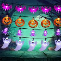 1.5M 10Led ฮาโลวีน Led Light String ค้างคาว Pumkin Ghost โครงกระดูกแบตเตอรี่ดำเนินการสำหรับ Happy Halloween Ornament Home Party Decor