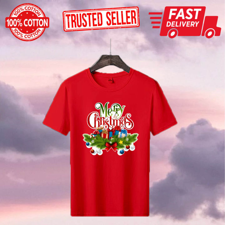 [ Ready Stock in Malaysia ] Flower Merry Christmas Baju Tshirt Lelaki ...