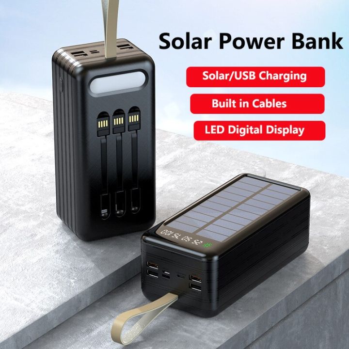 80000mAh Solar Power Bank For IPhone 14 Xiaomi Huawei Samsung LED ...