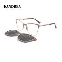 HotKANDREA Cat Eye โลหะแฟชั่น Polarized คลิปบนแว่นตากันแดดผู้หญิงสายตาสั้นกรอบแว่นตาผู้ชายแว่นตา FNA006