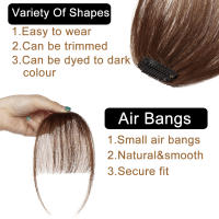 S-Noilite Hair Bangs ขอบบาง3G Air Bangs พร้อมกิ๊บติดผมวัดในนามสกุลผมมนุษย์กิ๊บติดผมหน้าม้าสำหรับผู้หญิง