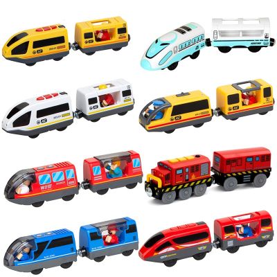 RC Electric Train Set Locomotive Magnetic Train Diecast Slot Toy Fit for Brand Wooden Railway Tracks Toys for Children Gifts